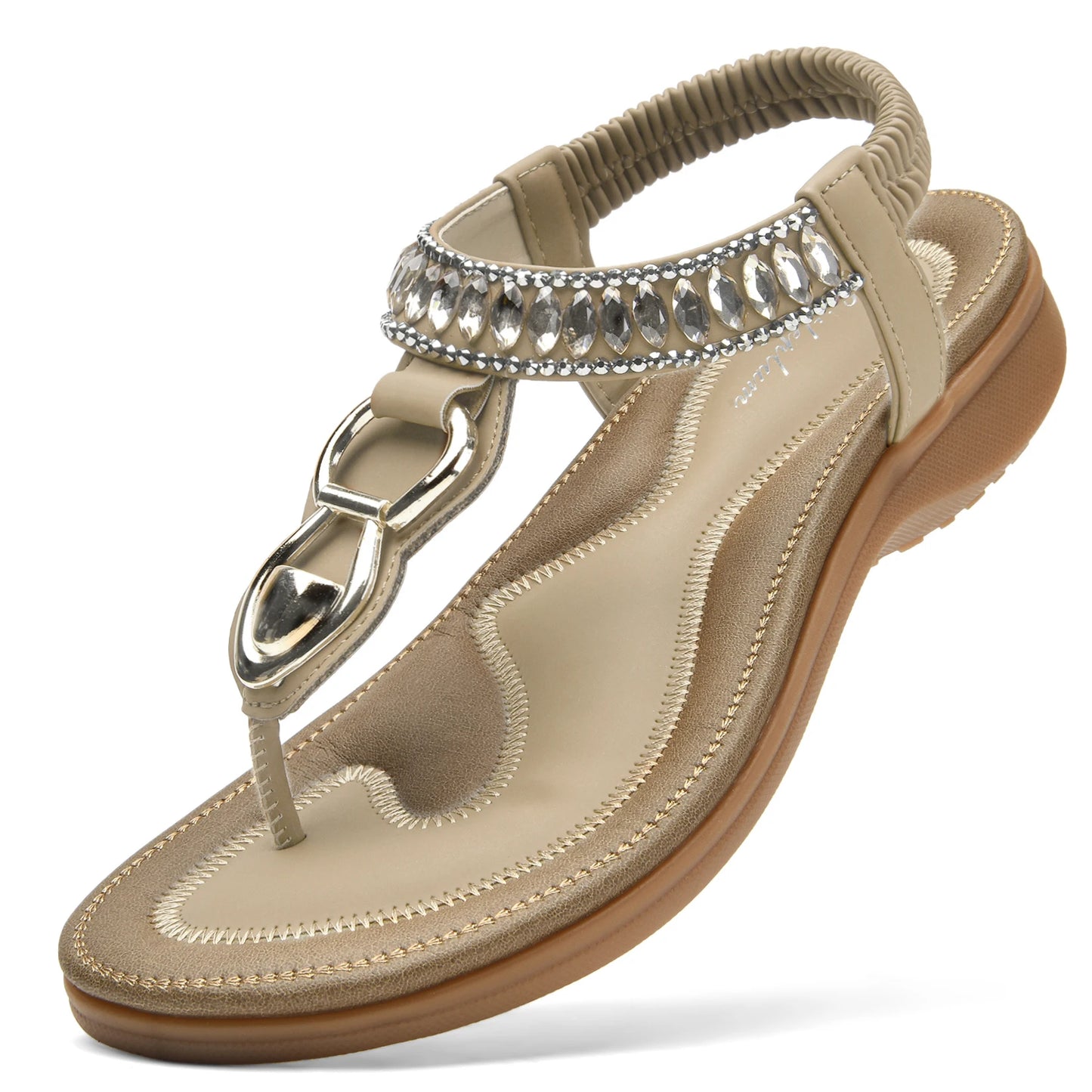 Womens T-Strap Dressy Flat Sandals